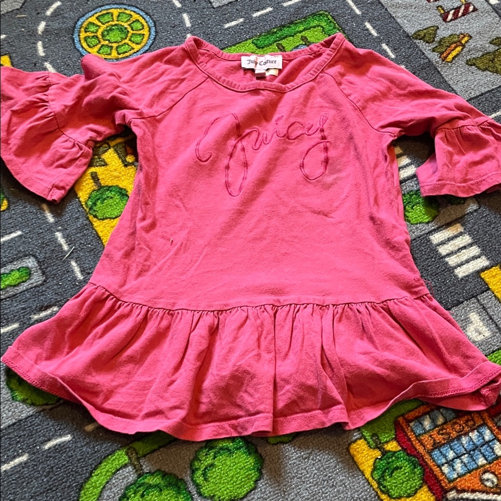 Juicy Couture Hot Pink Ruffle Peplum Tee